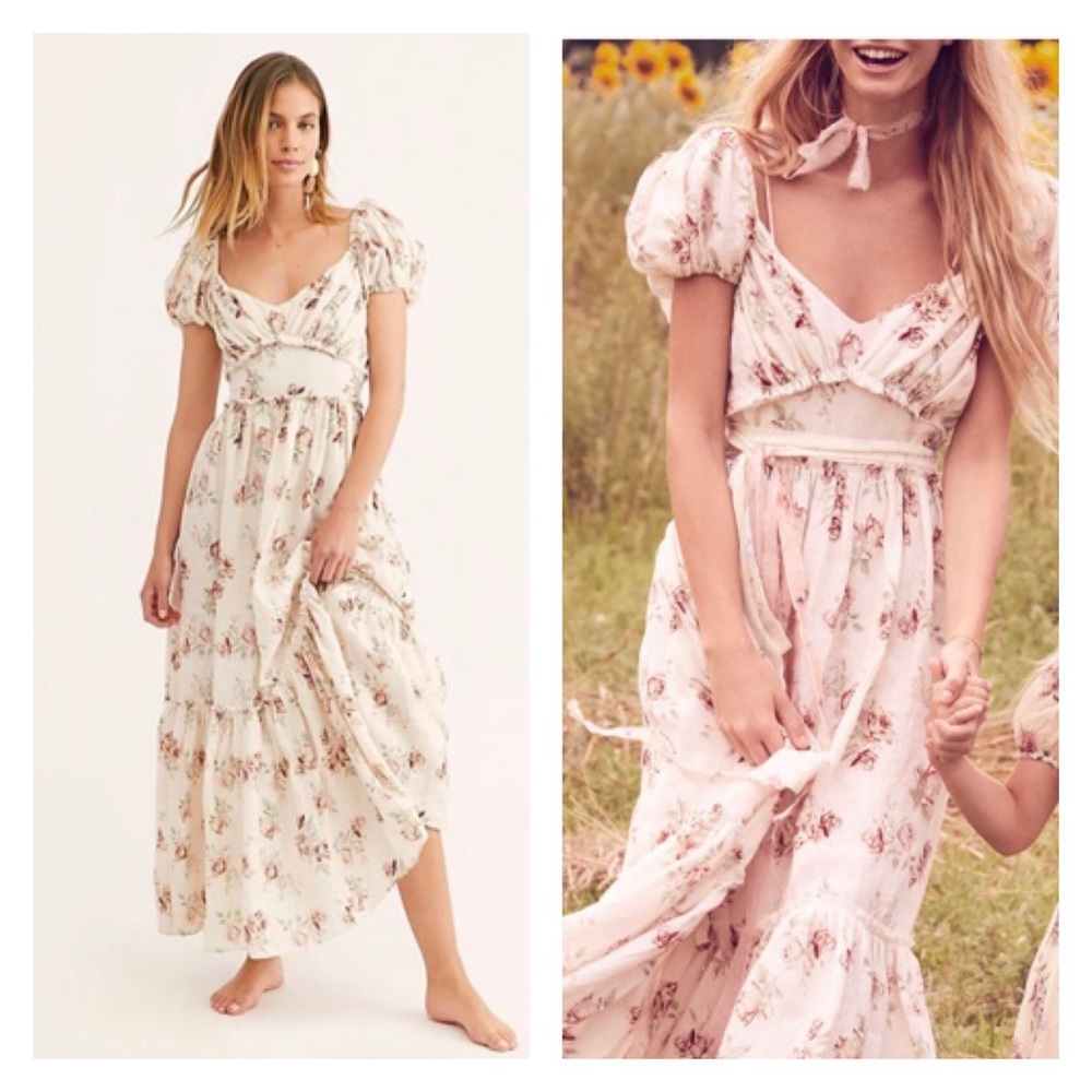 LoveShackFancy floral linen Angie midi dress